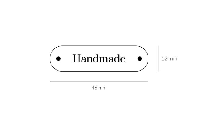 Milla Billa Handmade lædermærke, small 46 x 12 mm